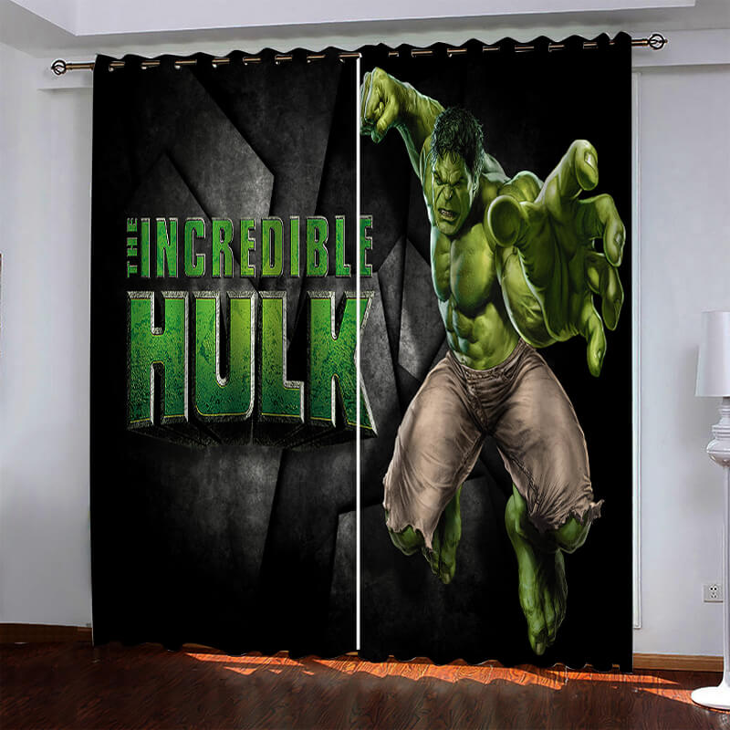 2024 NEW Superhero Hulk Pattern Curtains Blackout Window Drapes