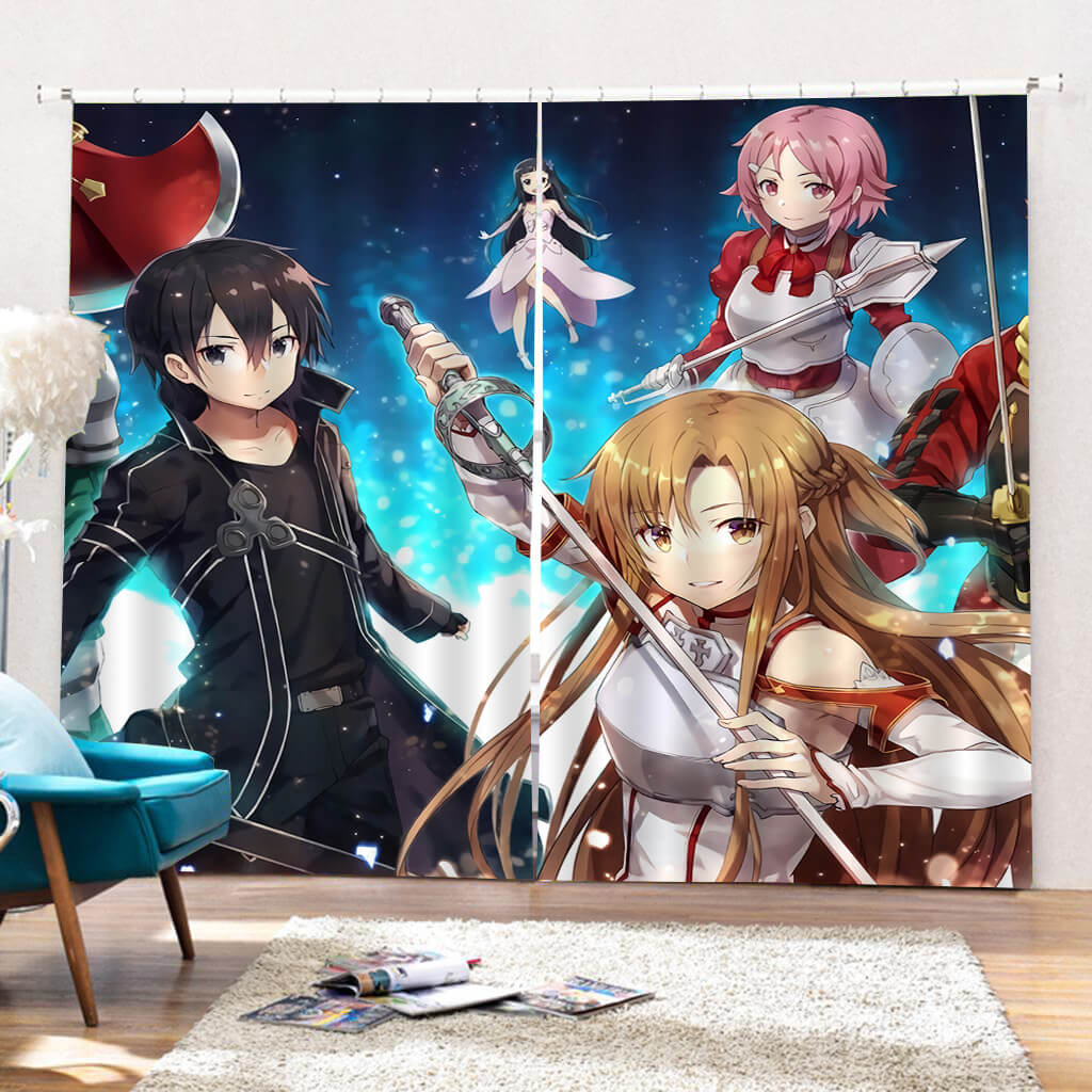 2025 NEW Sword Art Online Curtains Blackout Window Drapes for Room Decoration