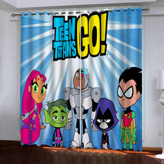 2024 NEW Teen Titans Go Pattern Curtains Blackout Window Drapes