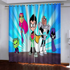 2024 NEW Teen Titans Go Pattern Curtains Blackout Window Drapes