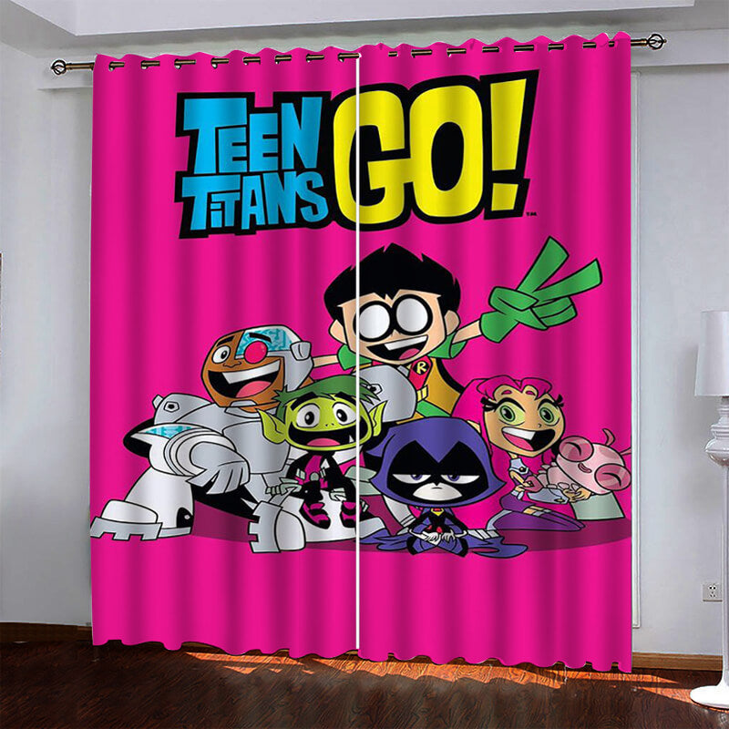 2024 NEW Teen Titans Go Pattern Curtains Blackout Window Drapes