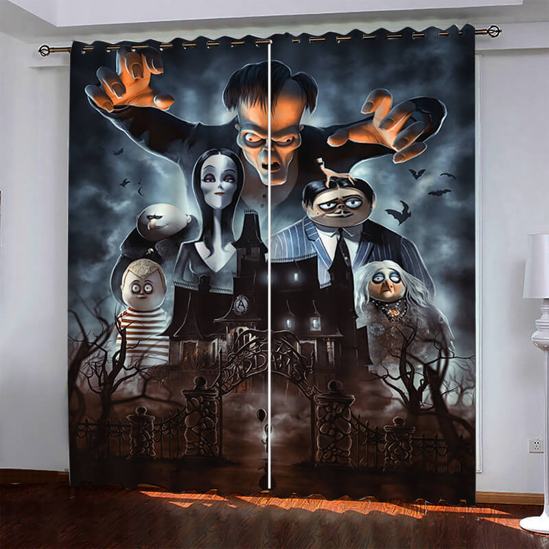 2024 NEW The Addams Family Pattern Curtains Blackout Window Drapes