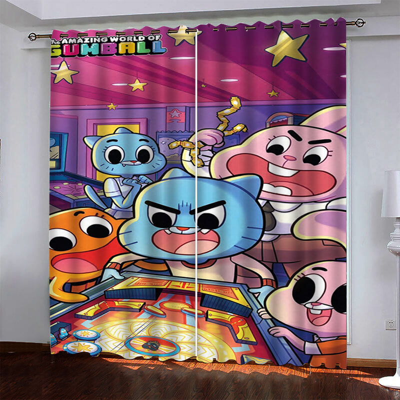 2024 NEW The Amazing World of Gumball Curtains Blackout Window Drapes