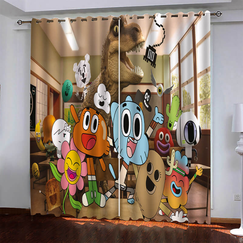 2024 NEW The Amazing World of Gumball Curtains Blackout Window Drapes