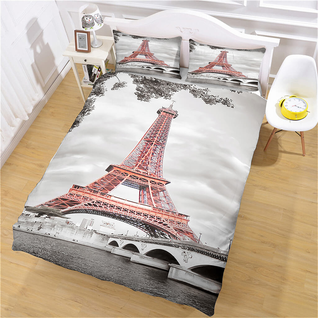2024 NEW The Eiffel Tower Bedding Set Cosplay Quilt Cover Without Filler