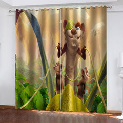 2024 NEW The Ice Age Adventures of Buck Wild Curtains Cosplay Blackout Window Drapes