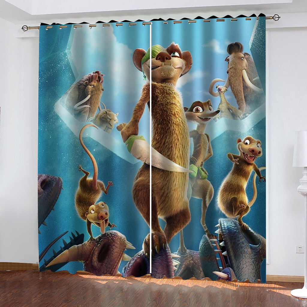 2024 NEW The Ice Age Adventures of Buck Wild Curtains Cosplay Blackout Window Drapes