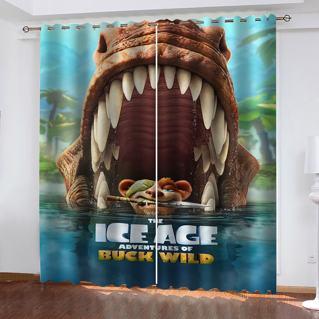 2024 NEW The Ice Age Adventures of Buck Wild Curtains Cosplay Blackout Window Drapes