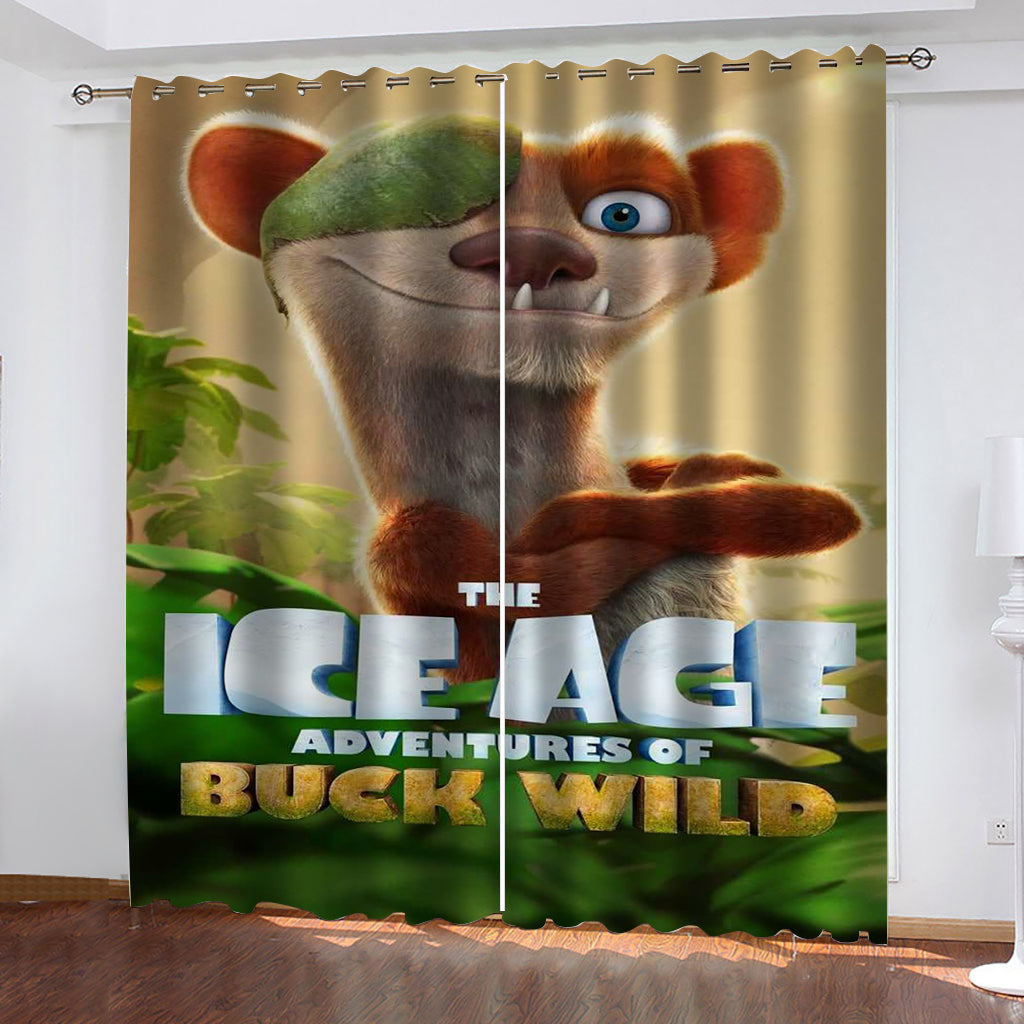 2024 NEW The Ice Age Adventures of Buck Wild Curtains Cosplay Blackout Window Drapes