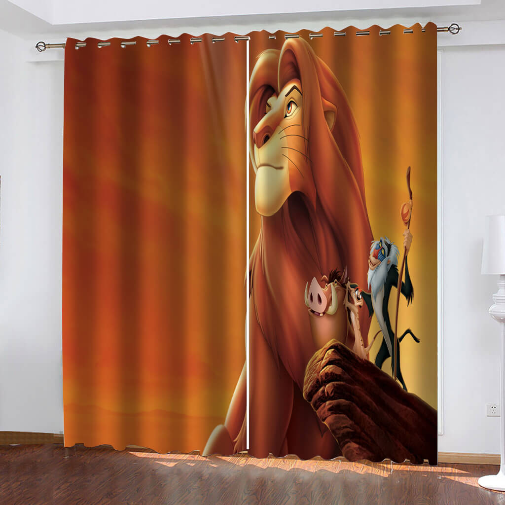 2024 NEW The Lion King Curtains Blackout Window Treatments Drapes Room Decor