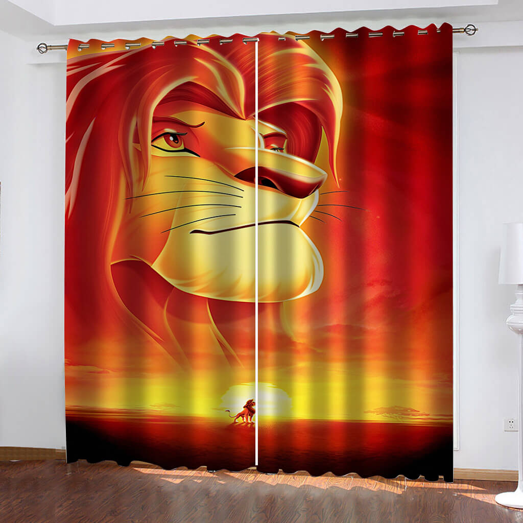 2024 NEW The Lion King Curtains Blackout Window Treatments Drapes Room Decor