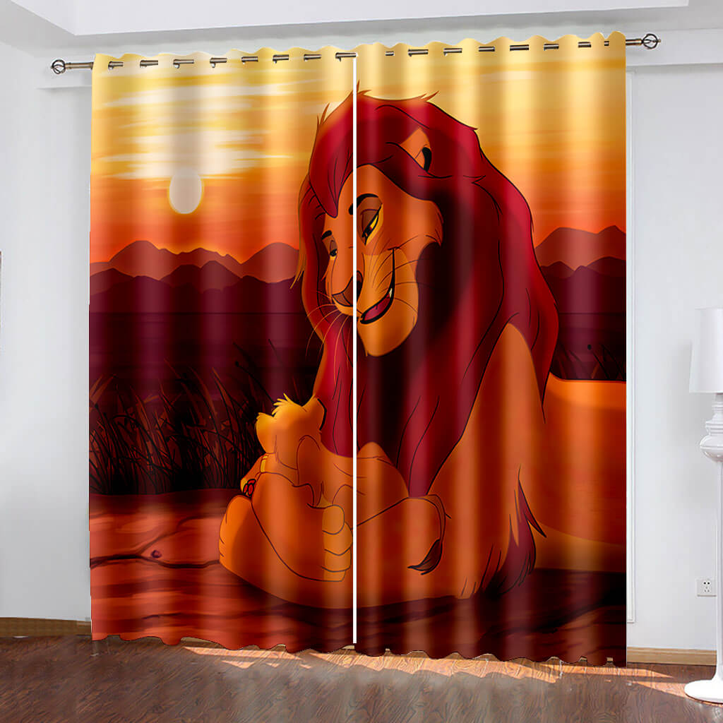 2024 NEW The Lion King Curtains Cosplay Blackout Window Treatments Drapes