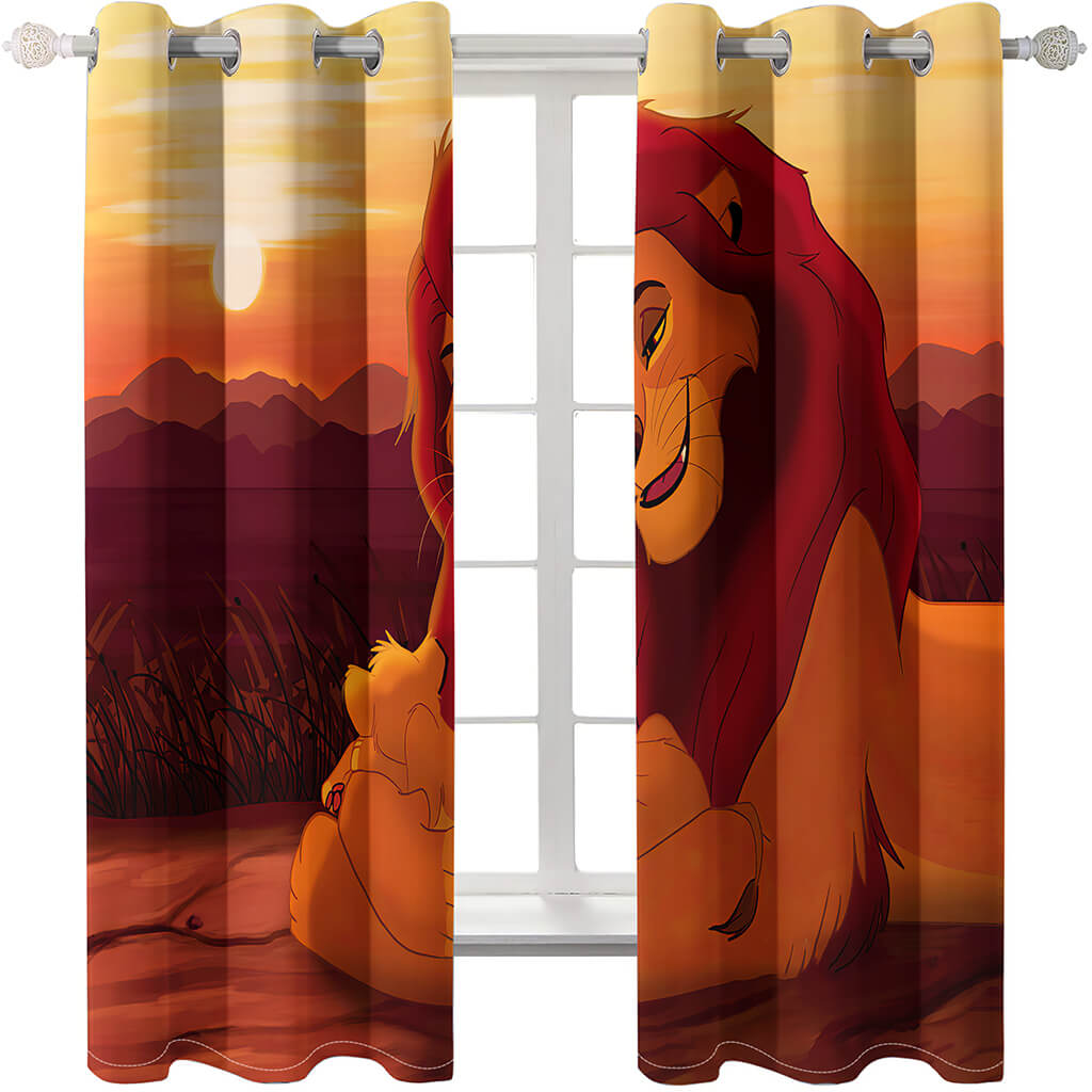 2024 NEW The Lion King Curtains Cosplay Blackout Window Treatments Drapes