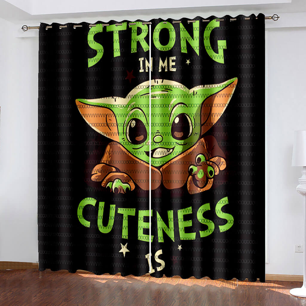 2024 NEW The Mandalorian Baby Yoda Curtains Blackout Window Drapes