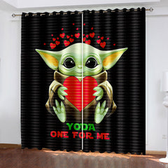 2024 NEW The Mandalorian Baby Yoda Curtains Blackout Window Drapes