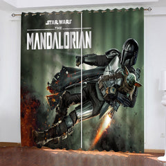 2024 NEW The Mandalorian Yoda Curtains Pattern Blackout Window Drapes