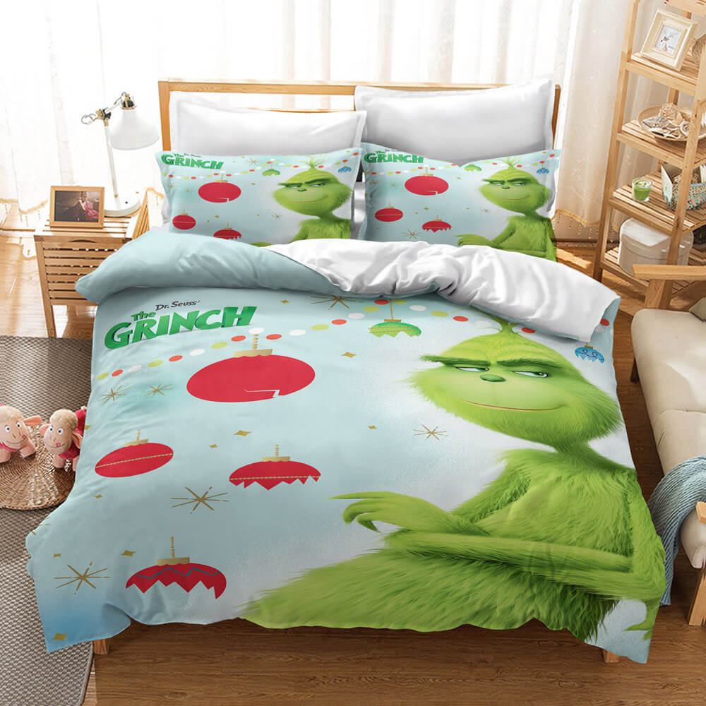 2024 NEW How the Grinch Stole Christmas Cosplay Bedding Set Duvet Cover Sets