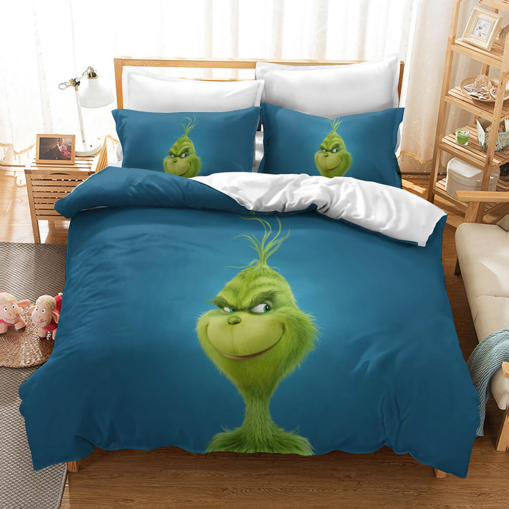 2024 NEW The Santa Grinch Christmas Cosplay Bedding Set Quilt Cover Without Filler