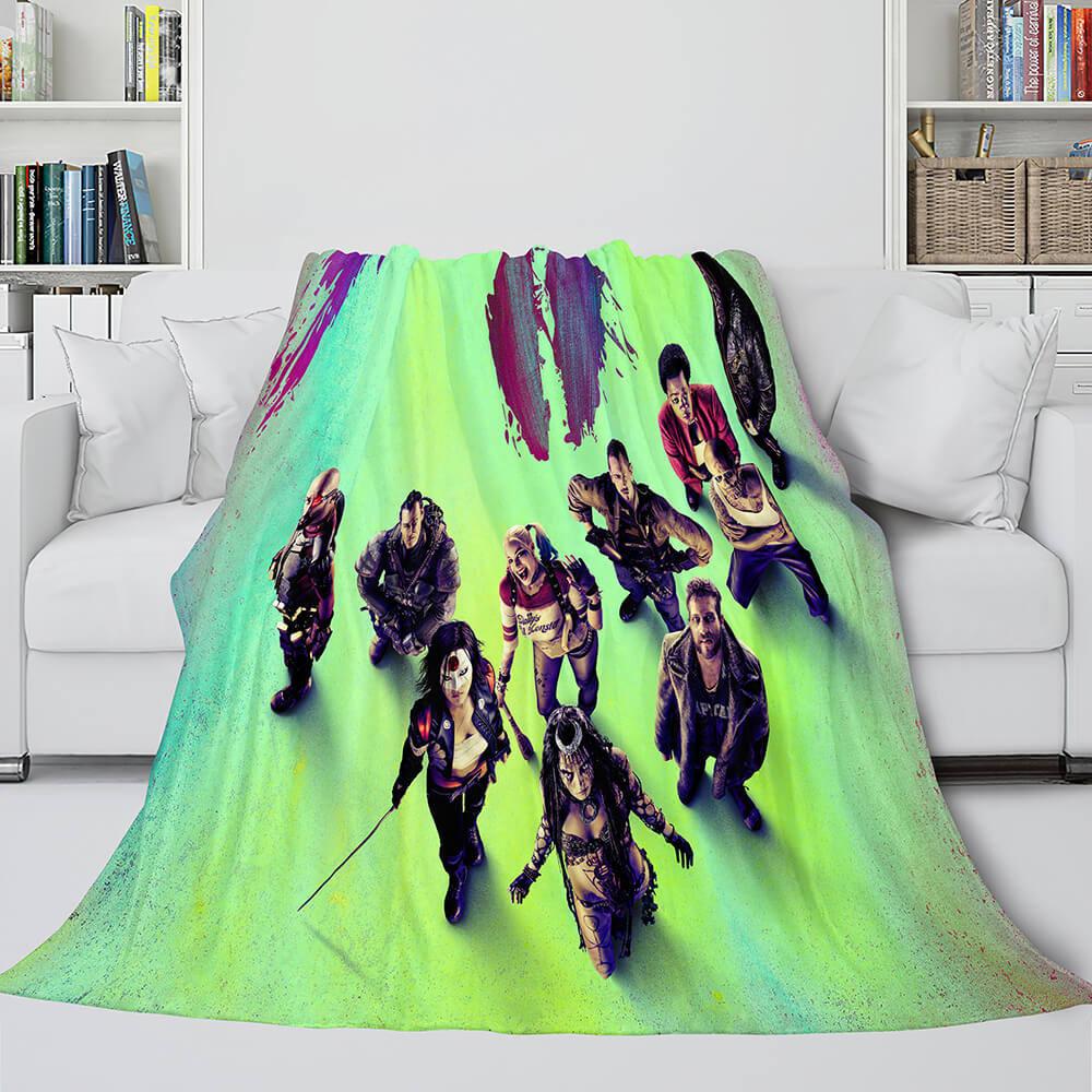 2025 NEW The Suicide Squad Harley Quinn Flannel Fleece Throw Cosplay Blanket