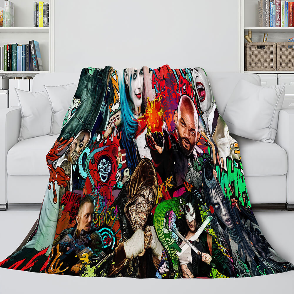 2025 NEW The Suicide Squad Harley Quinn Flannel Fleece Throw Cosplay Blanket