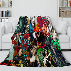 2024 NEW The Suicide Squad Harley Quinn Flannel Fleece Throw Cosplay Blanket