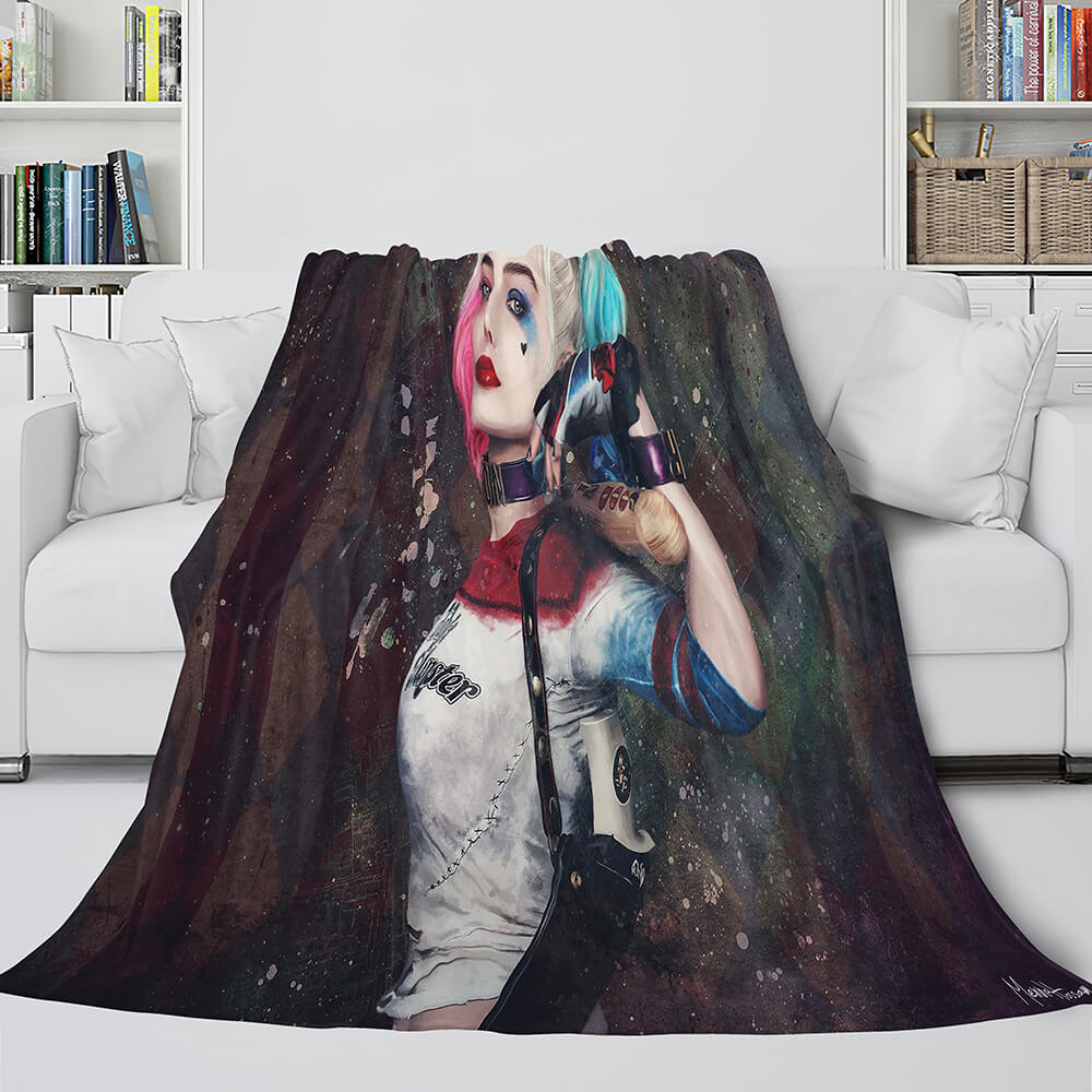 2025 NEW The Suicide Squad Harley Quinn Flannel Fleece Throw Cosplay Blanket