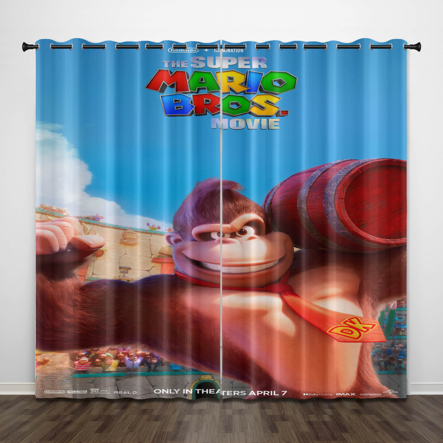 2024 NEW The Super Mario Bros Movie Pattern Curtains Blackout Window