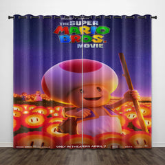 2024 NEW The Super Mario Bros Movie Pattern Curtains Blackout Window