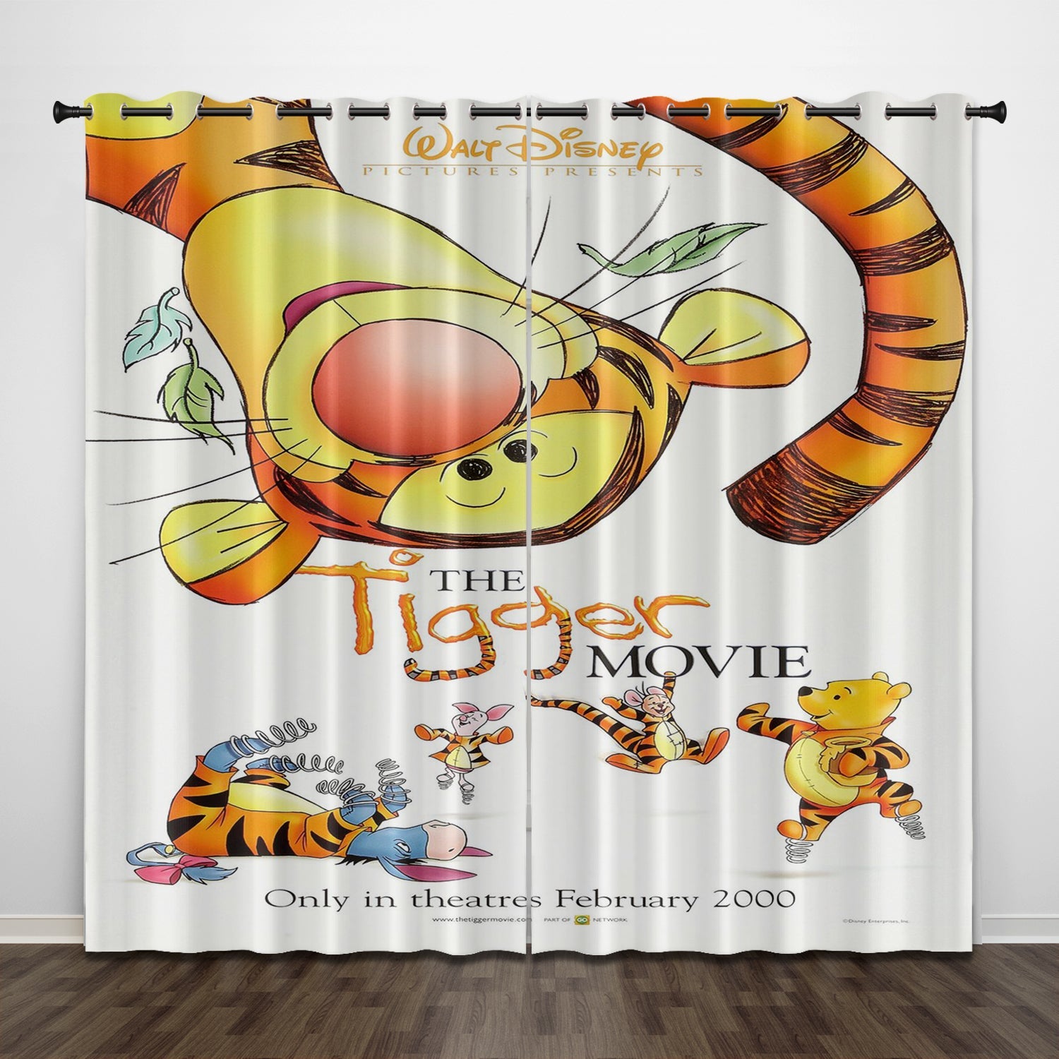 2024 NEW The Tigger Movie Curtains Pattern Blackout Window Drapes