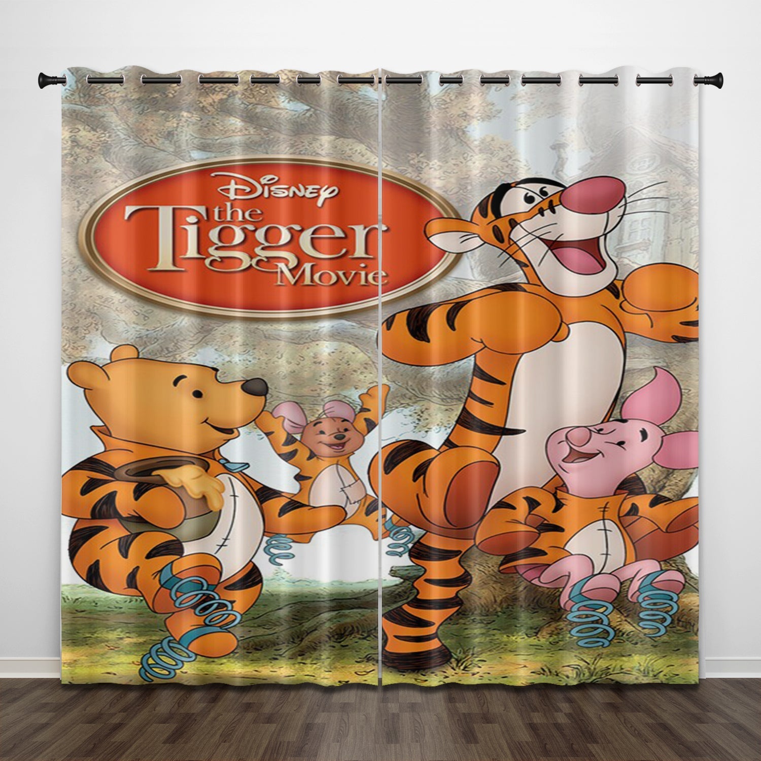 2024 NEW The Tigger Movie Curtains Pattern Blackout Window Drapes