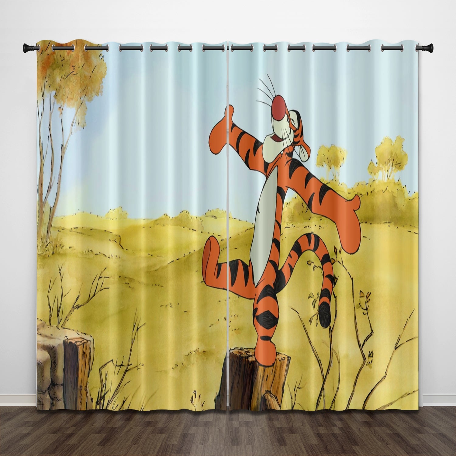 2024 NEW The Tigger Movie Curtains Pattern Blackout Window Drapes