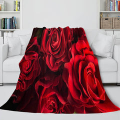 2024 NEW The Vampire Diaries Red Rose Flannel Fleece Blanket