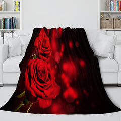 2024 NEW The Vampire Diaries Red Rose Flannel Fleece Blanket