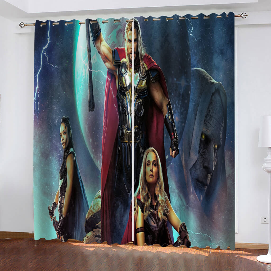 2024 NEW Thor 4 Love and Thunder Curtains Blackout Window Drapes