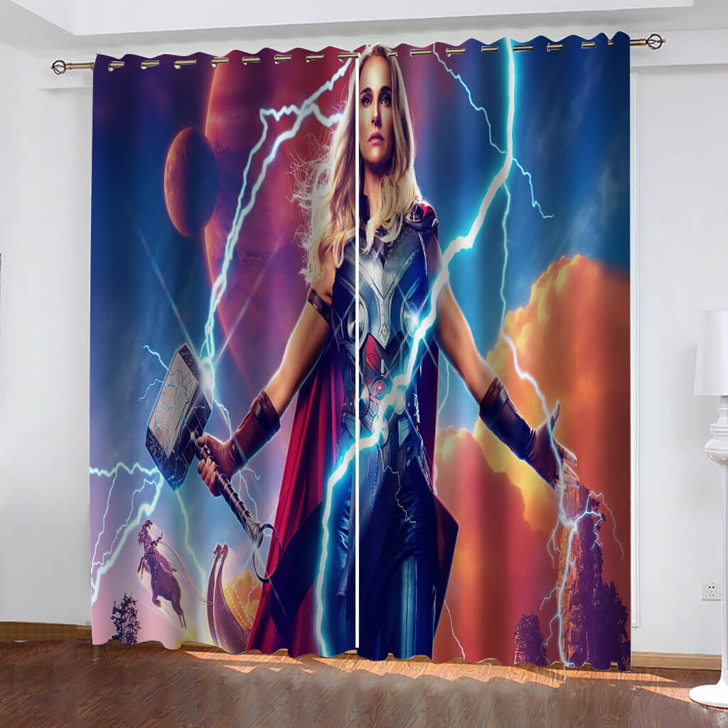 2024 NEW Thor 4 Love and Thunder Curtains Blackout Window Drapes