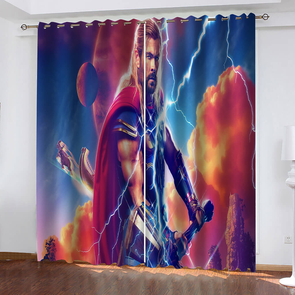 2024 NEW Thor 4 Love and Thunder Curtains Blackout Window Drapes