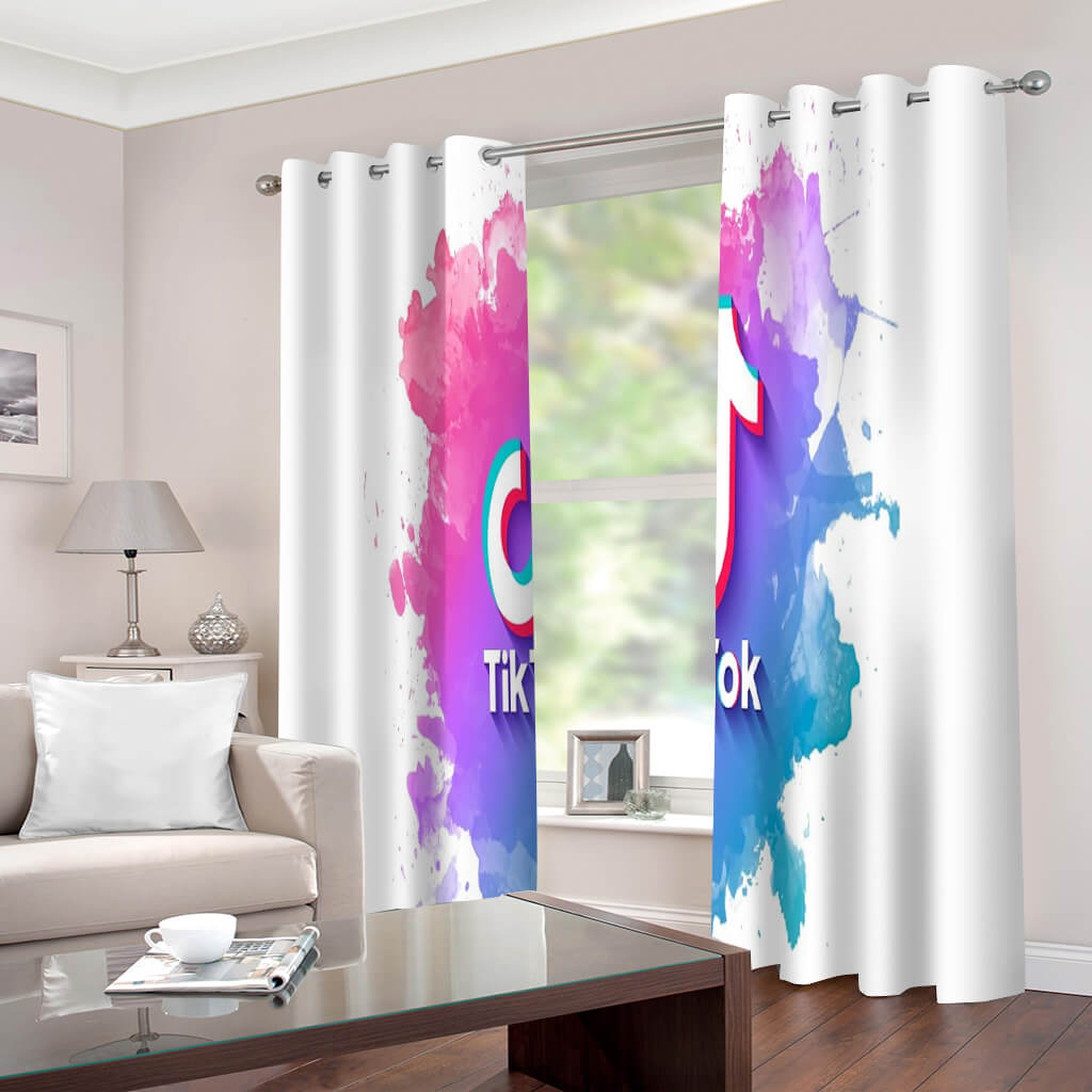 2025 NEW Tiktok Curtains 2 Panels Blackout Window Drapes for Room Decoration