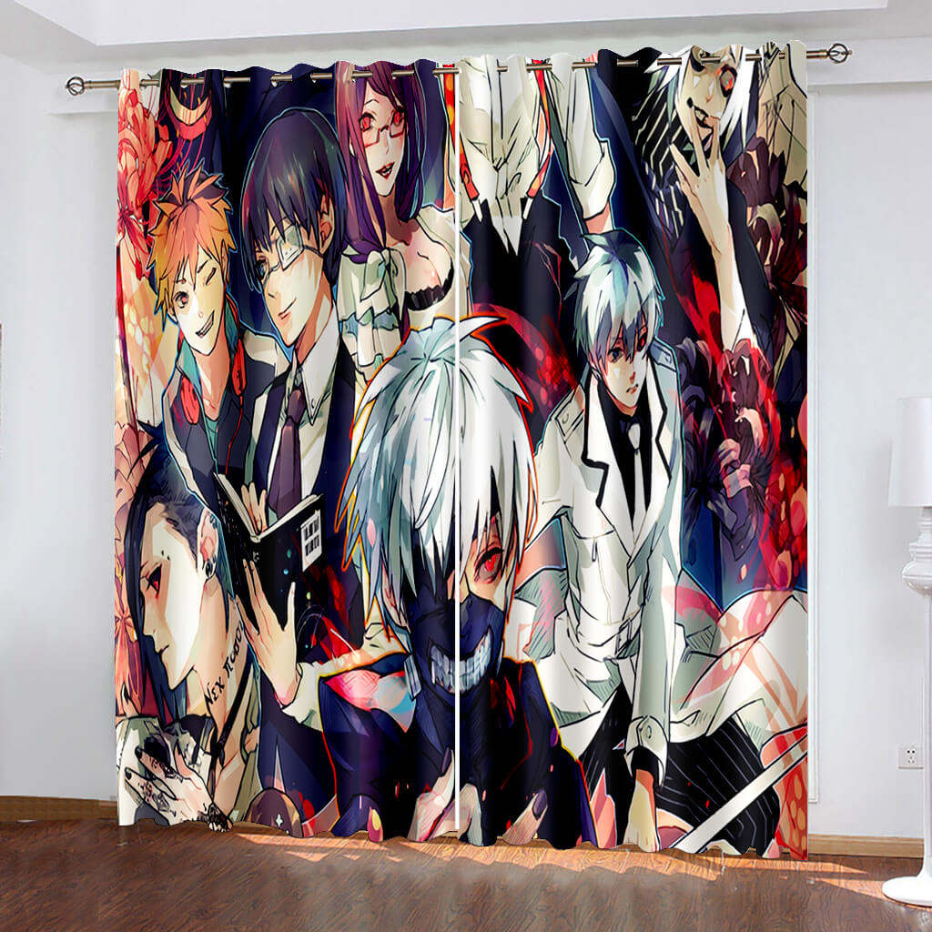 2025 NEW Tokyo Ghoul Curtains Cosplay Blackout Window Treatments Drapes for Room Decor