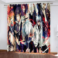 2024 NEW Tokyo Ghoul Curtains Cosplay Blackout Window Treatments Drapes for Room Decor