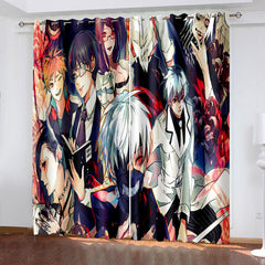 2025 NEW Tokyo Ghoul Curtains Cosplay Blackout Window Treatments Drapes for Room Decor