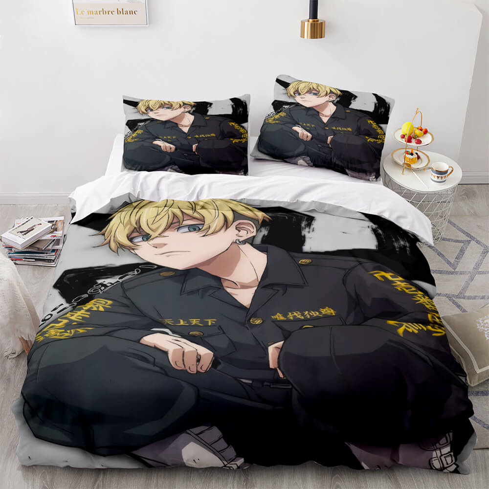 2024 NEW Tokyo Revengers Cosplay 3 Piece Bedding Set Quilt Cover