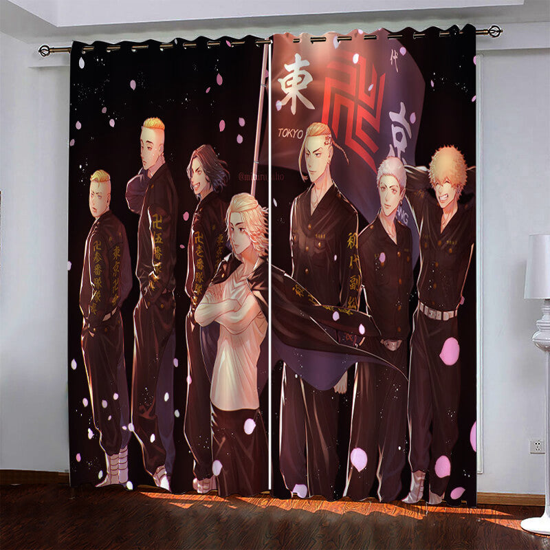 2024 NEW Tokyo Revengers Pattern Curtains Blackout Window Drapes