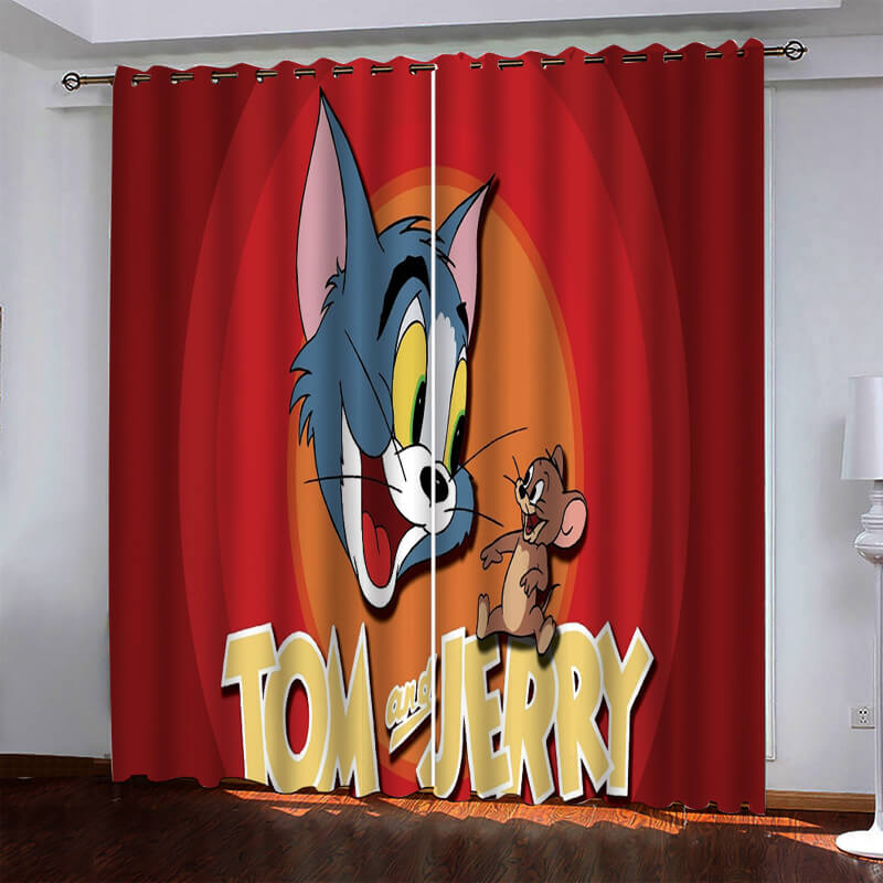 2024 NEW Tom and Jerry Curtains Pattern Blackout Window Drapes