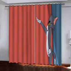 2024 NEW Tom and Jerry Curtains Pattern Blackout Window Drapes