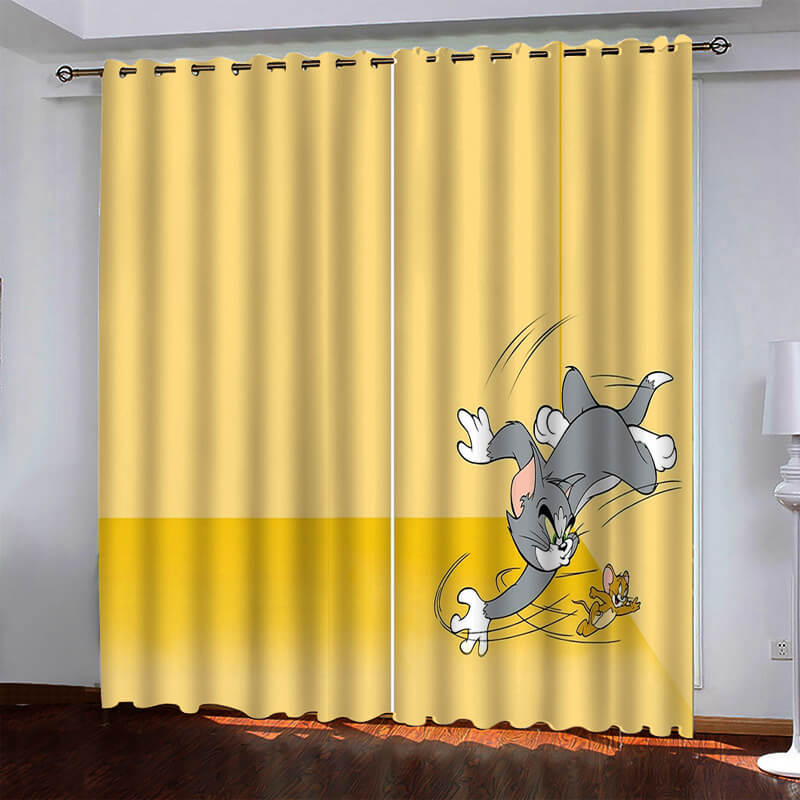 2024 NEW Tom and Jerry Curtains Pattern Blackout Window Drapes