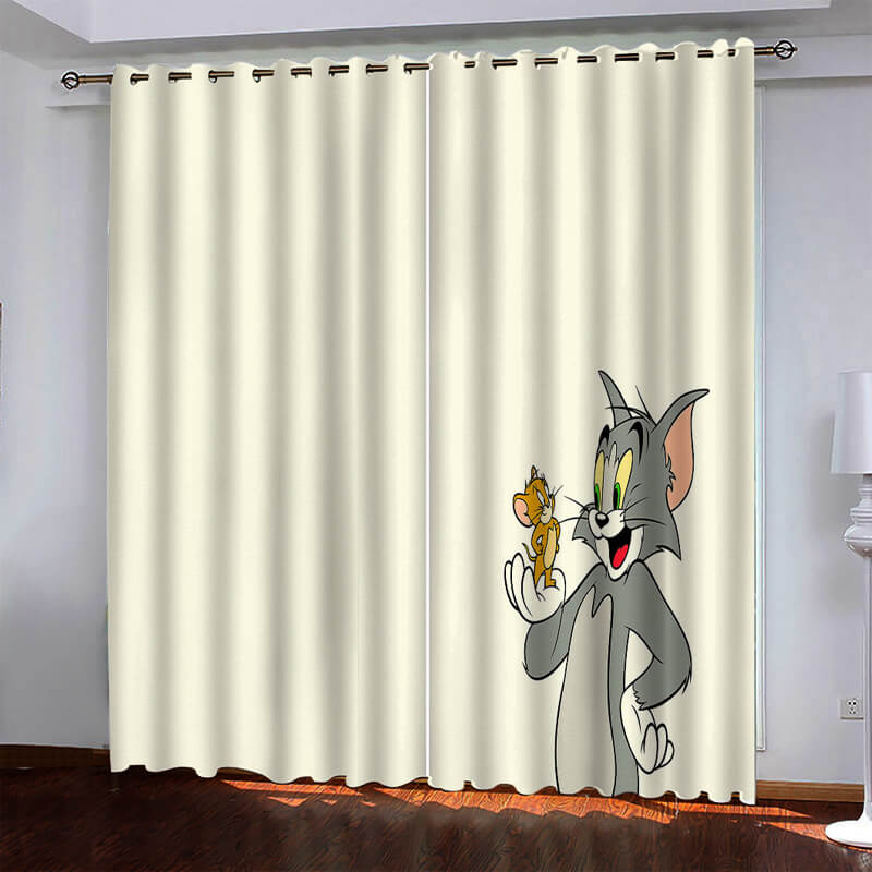 2024 NEW Tom and Jerry Curtains Pattern Blackout Window Drapes