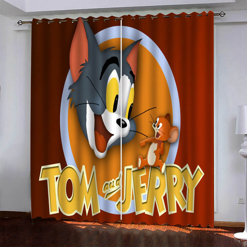 2024 NEW Tom and Jerry Curtains Pattern Blackout Window Drapes