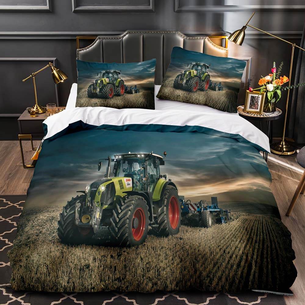 2024 NEW Tractor Pattern Bedding Set Duvet Cover Without Filler