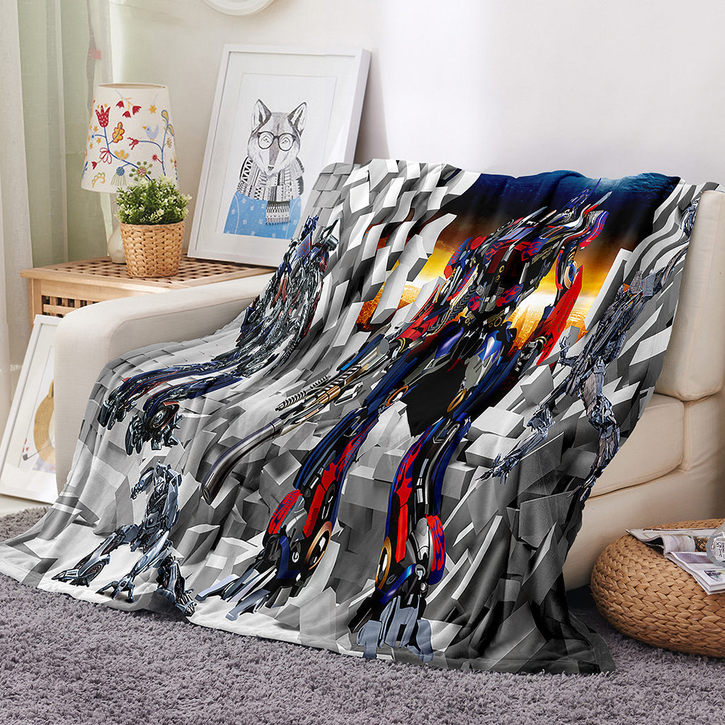 2025 NEW Transformers Pattern Blanket Flannel Throw Room Decoration