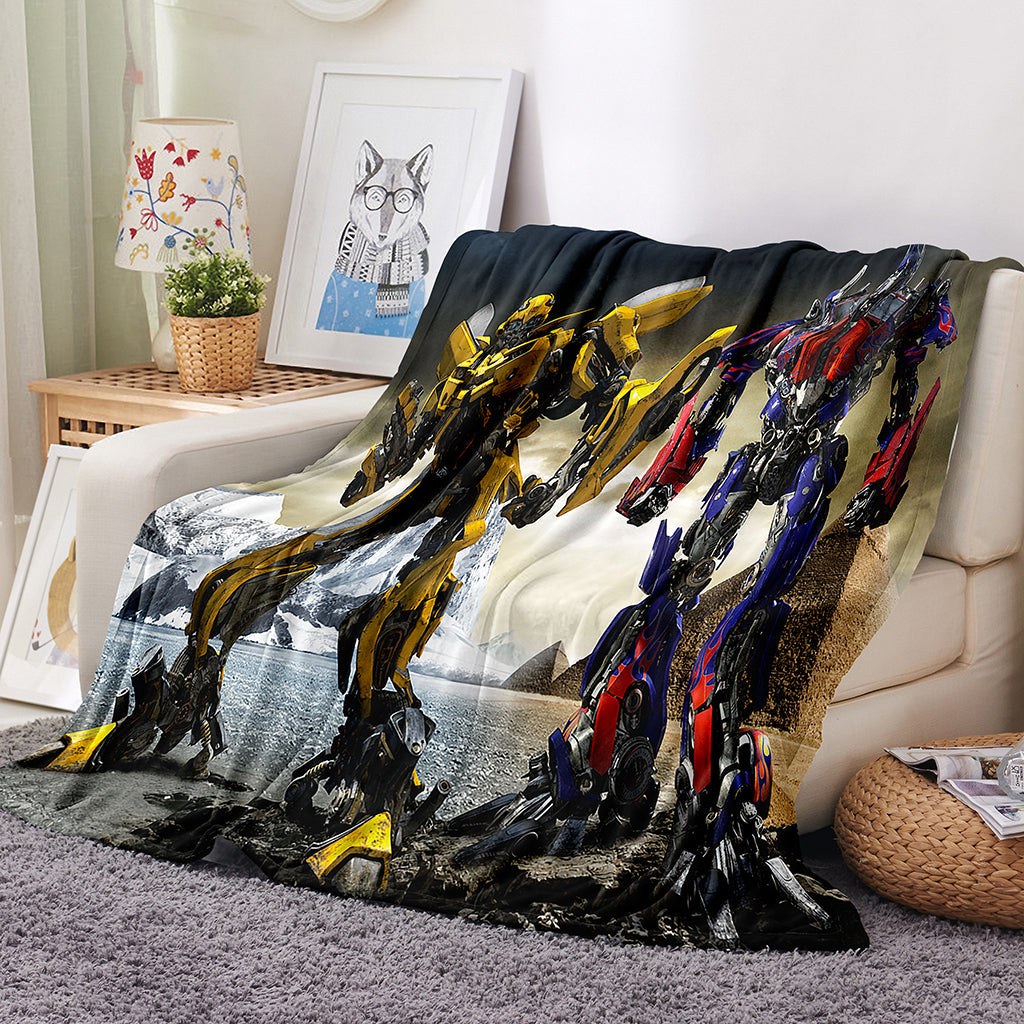 2025 NEW Transformers Pattern Blanket Flannel Throw Room Decoration